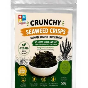 Nanuri Crunchy Seaweed: No Salt & Sugar Added – 100% Pure Premium Korean Seaweed Snack (50g)