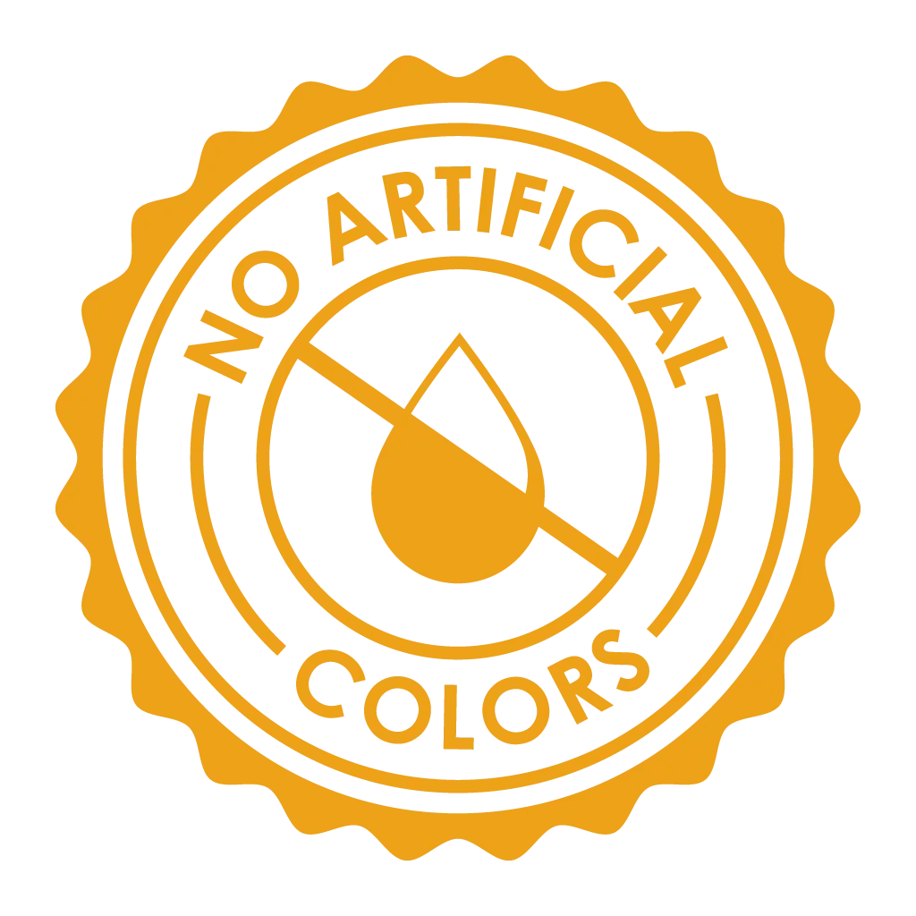No artificial colors guarantee icon for safe and healthy snacking