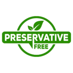 Preservative free certification logo ensuring freshness for Nanuri Food